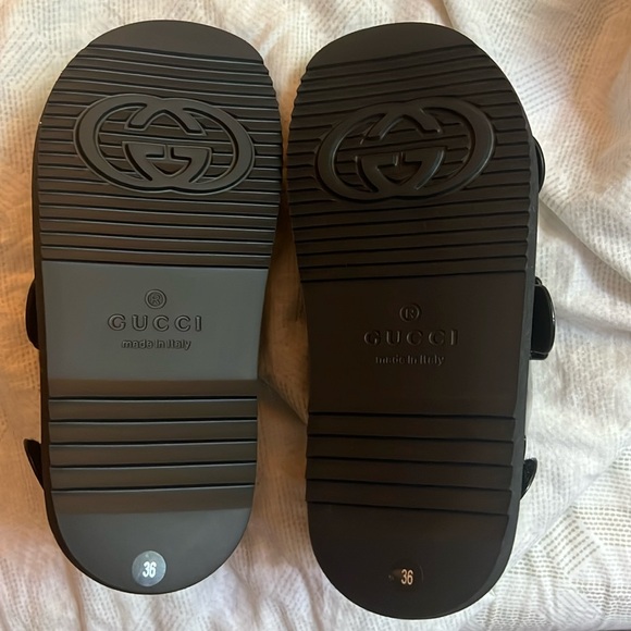 GUCCI Rubber Mini Double G Womens Dad Sandals size 36 in Black. - Picture 3 of 8